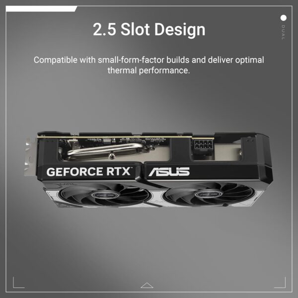 ASUS Dual GeForce RTX 5060 OC 8G GDDR7 Gaming grafische kaart - PCIe 5.0, 2565MHz Boost-klok, DLSS 4, HDMI 2.1b, DisplayPort 2.1b, 2.5-sleuf, Axial-tech ventilatorontwerp,...