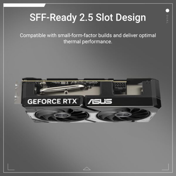 ASUS Dual GeForce RTX 5060 Ti 8 GB GDDR7 OC Edition Gaming grafische kaart (Nvidia GeForce RTX5060Ti DLSS 4, 2,5-sleuf ontwerp, PCIe 5.0, 3X DisplayPort 2.1b, 1x HDMI 2.1b, Dual...