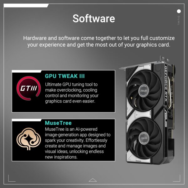 ASUS Dual GeForce RTX 5060 Ti 8 GB GDDR7 OC Edition Gaming grafische kaart (Nvidia GeForce RTX5060Ti DLSS 4, 2,5-sleuf ontwerp, PCIe 5.0, 3X DisplayPort 2.1b, 1x HDMI 2.1b, Dual...