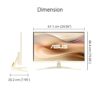 ASUS Eye Care VU249CFE-M 24 inch monitor (Full HD, 100Hz, Adaptive Sync, 15 Watt Power Delivery, USB-C met DP oude modus, HDMI, blauw lichtfilter, restherinnering, havermelk)