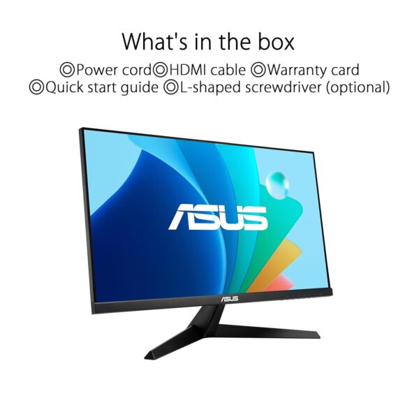 ASUS Eye Care VY249HF - 24 inch Full HD Monitor - 100 Hz, 1ms MPRT, AdaptiveSync - IPS Panel, Vesa 100x100, 16:9, 1920x1080, HDMI
