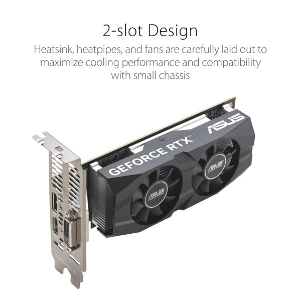 ASUS GeForce RTX 3050 LP BRK OC Edition 6 GB GDDR6 Gaming grafische kaart (Nvidia RTX3050, PCIe 4.0, 1x DVI-D, 1x HDMI 2.1, 1x DisplayPort 1.4a, RTX3050-O6G-LP-BRK)