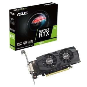 ASUS GeForce RTX 3050 LP BRK OC Edition 6 GB GDDR6 Gaming grafische kaart (Nvidia RTX3050, PCIe 4.0, 1x DVI-D, 1x HDMI 2.1, 1x DisplayPort 1.4a, RTX3050-O6G-LP-BRK)