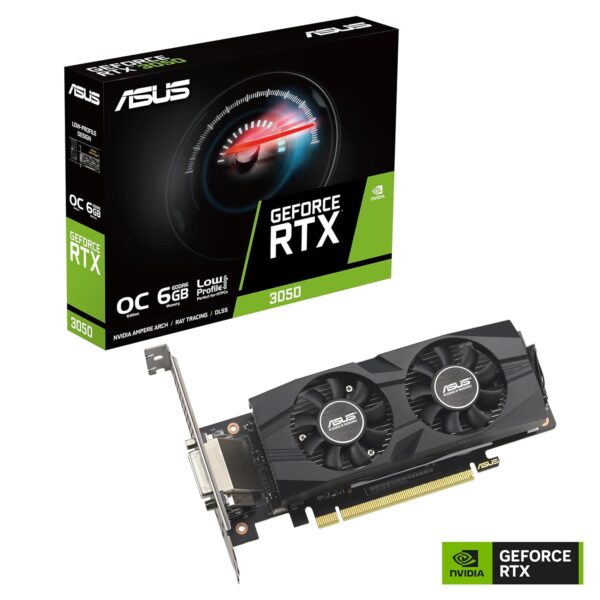 ASUS GeForce RTX 3050 LP BRK OC Edition 6 GB GDDR6 Gaming grafische kaart (Nvidia RTX3050, PCIe 4.0, 1x DVI-D, 1x HDMI 2.1, 1x DisplayPort 1.4a, RTX3050-O6G-LP-BRK)