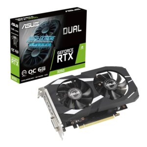 ASUS GeForce RTX 3050 LP BRK OC Edition 6GB GDDR6 (IP5X stofbestendigheid, dubbele kogellagers, roestvrijstalen beugel, PCIe 4.0, DLSS 3, HDMI 2.1, DisplayPort 1.4a, DVI-D en meer)