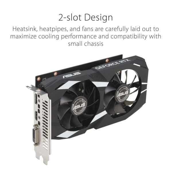 ASUS GeForce RTX 3050 LP BRK OC Edition 6GB GDDR6 (IP5X stofbestendigheid, dubbele kogellagers, roestvrijstalen beugel, PCIe 4.0, DLSS 3, HDMI 2.1, DisplayPort 1.4a, DVI-D en meer)