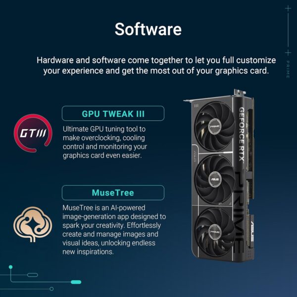 Asus Prime GeForce RTX™ 5070 GDDR7 12GB OC Edition - grafische kaart (PCIe 5.0, HDMI, Display 2.1, 2.5 sleuf, axiale ventilatoren, SFF-Ready)