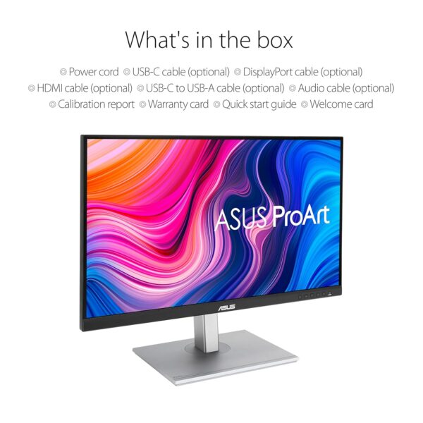 ASUS ProArt PA279CV | 27 inch 4K UHD Professionele Monitor | 16:9 IPS, 3840x2160 | Ergonomisch, Pivot, Calman, hoge kleurgetrouwheid, HDR 10 | DisplayPort, HDMI, 65W USB-C, USB-hub