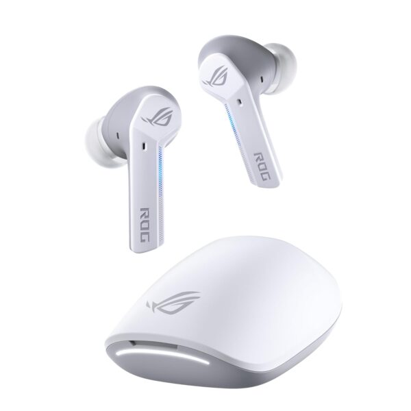 ASUS ROG Cetra True Wireless Moonlight White In-Ear Gaming hoofdtelefoon (actieve ruisonderdrukking (ANC), 27 uur batterijduur, draadloos opladen, touch-bediening, waterdicht, wit