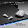ASUS ROG Cetra True Wireless Moonlight White In-Ear Gaming hoofdtelefoon (actieve ruisonderdrukking (ANC), 27 uur batterijduur, draadloos opladen, touch-bediening, waterdicht, wit