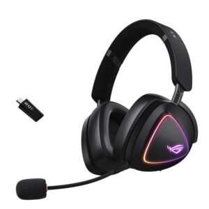 ASUS ROG Delta II Wireless Gaming Headset (BT, ROG SpeedNova 2,4 GHz, 3,5 mm, 50 mm titanium geplateerde drivers, 10 mm super Wideband Mic, 110HR batterij, DualFlow Audio, voor...