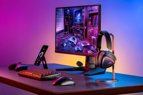 ASUS ROG Delta II Wireless Gaming Headset (BT, ROG SpeedNova 2,4 GHz, 3,5 mm, 50 mm titanium geplateerde drivers, 10 mm super Wideband Mic, 110HR batterij, DualFlow Audio, voor...