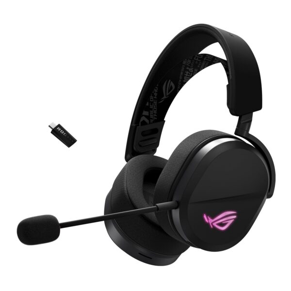 ASUS ROG Pelta Draadloze Gaming Hoofdtelefoon, 2,4 GHz en Bluetooth-verbinding, grote audio, authentiek en nauwkeurig, 50 mm titanium gecoate drivers, voor PC, Mac, PS, Switch,...