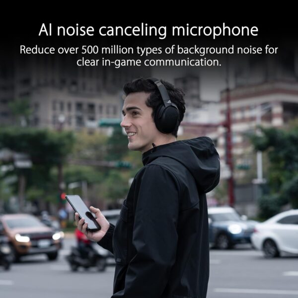 ASUS ROG Strix Go BT Wireless Gaming Headset (AI Noise-Canceling Mic, Active Noise Cancellation, Low Latency, Bluetooth, 3.5mm, For PC, PS4, PS5, Switch, Xbox Series X/S and...