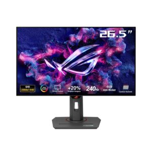 ASUS ROG Strix OLED XG27AQDMG gaming monitor ― 27-inch (26.5-inch viewable) 1440p glossy WOLED panel, 240 Hz, 0.03 ms, custom heatsink, OLED Anti-flicker, ASUS OLED Care,...