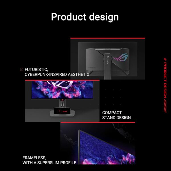 ASUS ROG Strix OLED XG27AQDMG gaming monitor ― 27-inch (26.5-inch viewable) 1440p glossy WOLED panel, 240 Hz, 0.03 ms, custom heatsink, OLED Anti-flicker, ASUS OLED Care,...