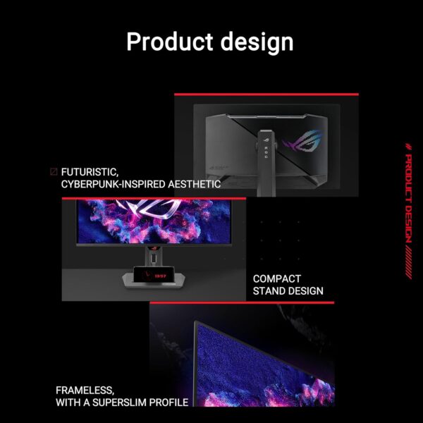 ASUS ROG Strix XG27UCDMG, 26,5" gamingmonitor, 4K Ultra HD QD-OLED (3840 x 2160), 0,03 ms (GTG), 240Hz, HDMI, USB-C en DisplayPort, Compatibel met G-SYNC, Display Widget Center,...