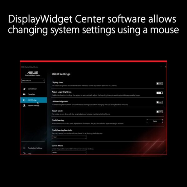 ASUS ROG Swift OLED PG27AQDM - 27 Zoll WQHD Gaming Monitor - 240 Hz, 0.03ms GtG, G-Sync, FreeSync, GameFast Input, HDR 10-10-bit OLED Panel, 16:9, 2560x1440