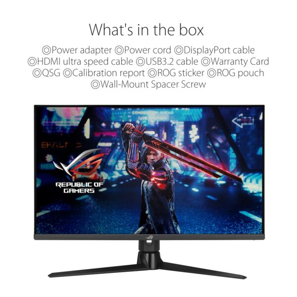 ASUS ROG XG32UQ - Ecran PC Gaming Esport 32" 4K - Dalle IPS - 160Hz - 1ms - 3840 x 2160-600 CD/m² - 2X HDMI 2.1, Display Port & 2X USB - Nvidia G-Sync - AMD FreeSync Premium Pro...