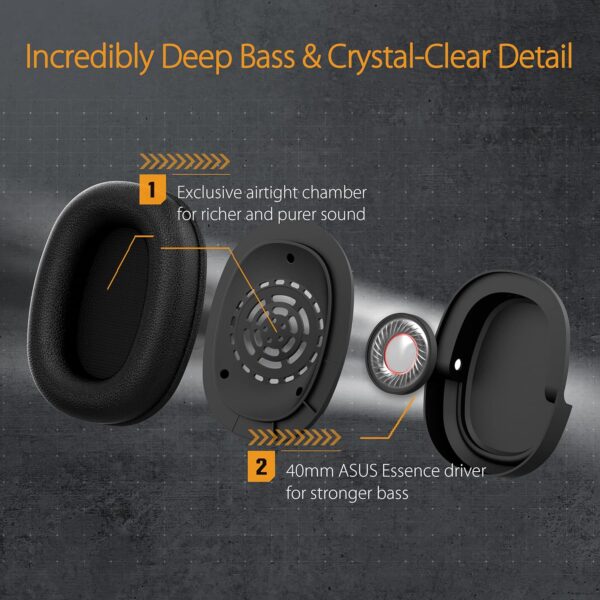 ASUS TUF Gaming H1 bedrade headset | Discord gecertificeerde microfoon, 7.1 surround sound, 40 mm drivers, 3,5 mm, lichtgewicht, voor pc, switch, PS4, PS5, Xbox One, Xbox Series...