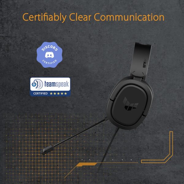 ASUS TUF Gaming H1 bedrade headset | Discord gecertificeerde microfoon, 7.1 surround sound, 40 mm drivers, 3,5 mm, lichtgewicht, voor pc, switch, PS4, PS5, Xbox One, Xbox Series...