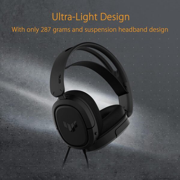 ASUS TUF Gaming H1 bedrade headset | Discord gecertificeerde microfoon, 7.1 surround sound, 40 mm drivers, 3,5 mm, lichtgewicht, voor pc, switch, PS4, PS5, Xbox One, Xbox Series...