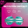 ASUS TUF Gaming H1 Gen II Hatsune Miku Edition (Bedrade USB-A50mm, 40 mm Essence Drivers, Virtual 7.1 Surround Sound, TeamSpeak-gecertificeerde microfoon, lichtgewicht 297 g,...
