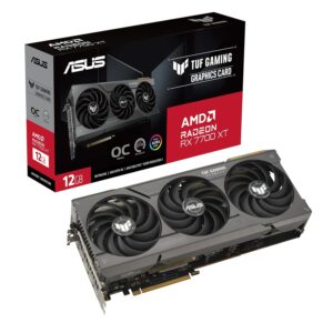 ASUS TUF Gaming Radeon RX 7700 XT OC Edition 12GB GDDR6 Gaming grafische kaart (AMD Radeon RX7700XT, PCIe 4.0, 1x HDMI 2.1, 3X DisplayPort 2.1, TUF-RX7700XT-O12G-GAMING)