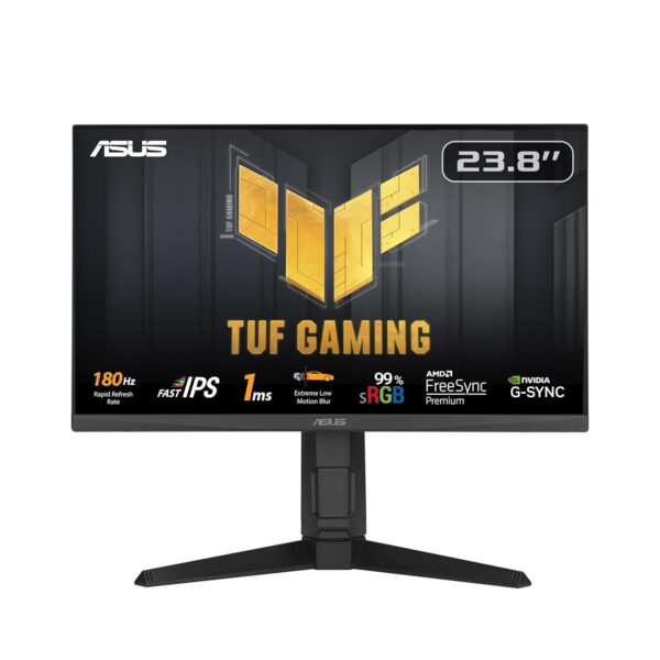 ASUS TUF Gaming VG249QL3A, 24 inch Full HD Monitor, 180 Hz, 1ms GtG, G-Sync, FreeSync, AdaptiveSync, ELMB, GameFast Input, Fast-IPS-paneel, 16:9, 1920 x 1080, DP, HDMI,...