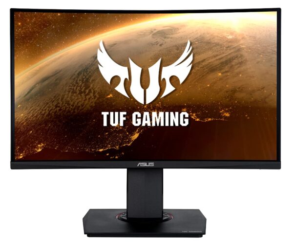 ASUS TUF Gaming VG24VQ Curved Gaming Monitor, 61 cm (24 inch), FHD (1920 x 1080, 144 Hz, 1 ms, Adaptive-Sync/FreeSync, Extreme Low Motion Blur, FreeSync, 1500R, Shadow Boost,...
