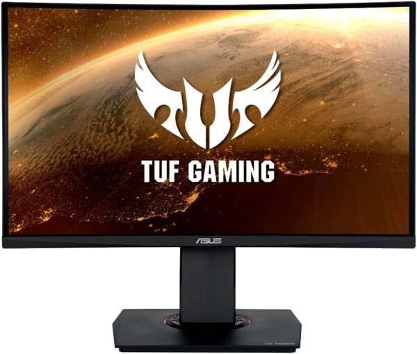 ASUS TUF Gaming VG24VQ Curved Gaming Monitor, 61 cm (24 inch), FHD (1920 x 1080, 144 Hz, 1 ms, Adaptive-Sync/FreeSync, Extreme Low Motion Blur, FreeSync, 1500R, Shadow Boost,...