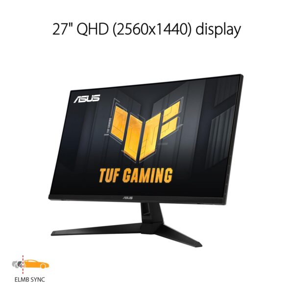 ASUS TUF Gaming VG27AQ3A 27 inch gaming monitor (QHD (2560x1440), 180Hz, Fast IPS, ELMB Sync, 1ms (GTG), Freesync Premium, G-Sync compatibel, variabele overdrive, 130% sRGB)
