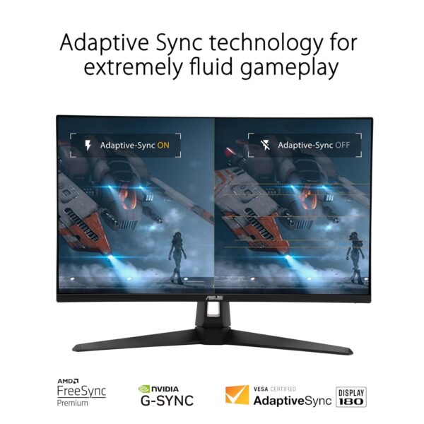 ASUS TUF Gaming VG27AQ3A 27 inch gaming monitor (QHD (2560x1440), 180Hz, Fast IPS, ELMB Sync, 1ms (GTG), Freesync Premium, G-Sync compatibel, variabele overdrive, 130% sRGB)