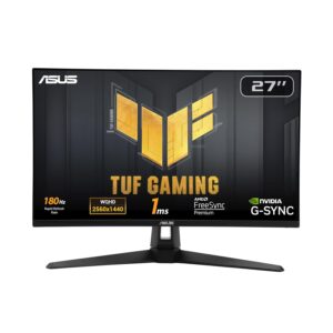 ASUS TUF Gaming VG27AQ3A 27 inch gaming monitor (QHD (2560x1440), 180Hz, Fast IPS, ELMB Sync, 1ms (GTG), Freesync Premium, G-Sync compatibel, variabele overdrive, 130% sRGB)