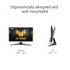 ASUS TUF Gaming VG27AQ3A 27 inch gaming monitor (QHD (2560x1440), 180Hz, Fast IPS, ELMB Sync, 1ms (GTG), Freesync Premium, G-Sync compatibel, variabele overdrive, 130% sRGB)