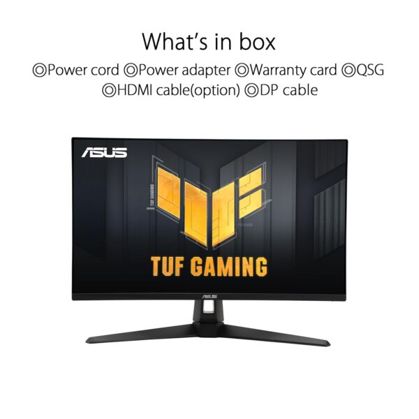 ASUS TUF Gaming VG27AQ3A 27 inch gaming monitor (QHD (2560x1440), 180Hz, Fast IPS, ELMB Sync, 1ms (GTG), Freesync Premium, G-Sync compatibel, variabele overdrive, 130% sRGB)