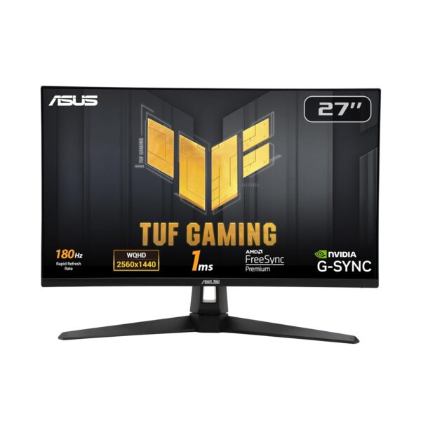 ASUS TUF Gaming VG27AQ3A 27 inch gaming monitor (QHD (2560x1440), 180Hz, Fast IPS, ELMB Sync, 1ms (GTG), Freesync Premium, G-Sync compatibel, variabele overdrive, 130% sRGB)