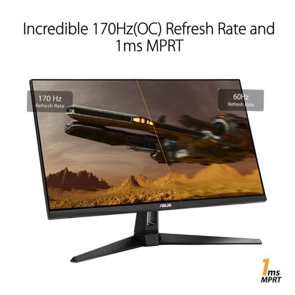 ASUS TUF Gaming VG27AQA1A | 27 inch WQHD Monitor | 170 Hz, 1ms MPRT, FreeSync Premium, HDR 10 | VA Panel, 16:9, 2560x1440, DisplayPort, HDMI, Speaker