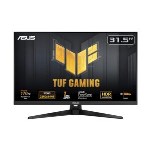 ASUS TUF Gaming VG32AQA1A - 31,5 inch WQHD-monitor - 170 Hz, 1 ms GtG, compatibel met FreeSync Premium en G-Sync, DisplayHDR 400 - Snel IPS-paneel, 16/9, 2560x1440, DP, HDMI,...
