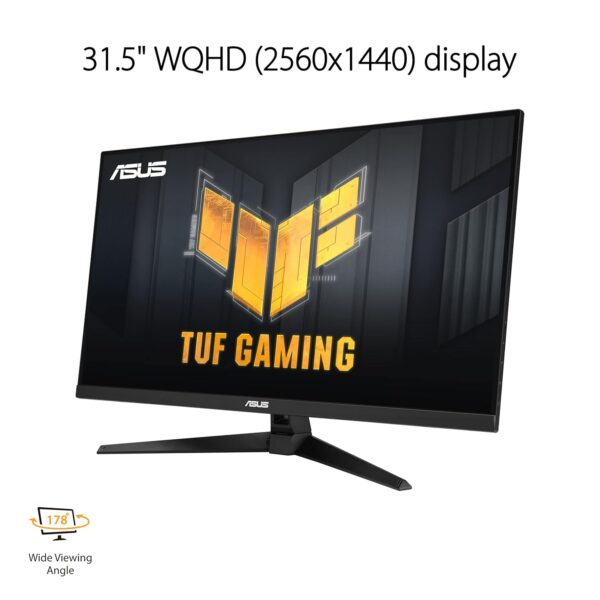 ASUS TUF Gaming VG32AQA1A - 31,5 inch WQHD-monitor - 170 Hz, 1 ms GtG, compatibel met FreeSync Premium en G-Sync, DisplayHDR 400 - Snel IPS-paneel, 16/9, 2560x1440, DP, HDMI,...