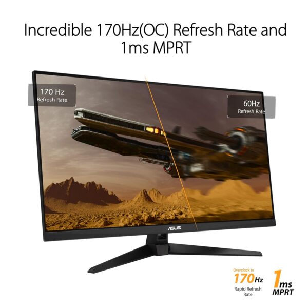 ASUS TUF Gaming VG32AQA1A - 31,5 inch WQHD-monitor - 170 Hz, 1 ms GtG, compatibel met FreeSync Premium en G-Sync, DisplayHDR 400 - Snel IPS-paneel, 16/9, 2560x1440, DP, HDMI,...