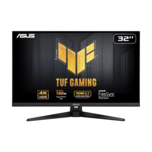 ASUS TUF Gaming VG32UQA1A - 31,5 Zoll 4K UHD Monitor - 160 Hz, 1ms MPRT, FreeSync, GameFast Input, DisplayHDR 400 - VA Panel, 16:9, 3840x2160, DP 1.4 DSC, HDMI 2.1, USB