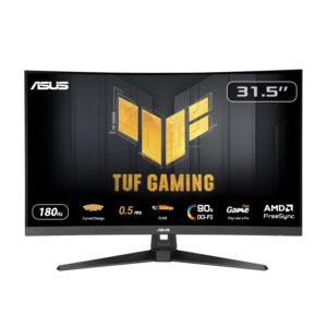 ASUS TUF Gaming VG32WQ3B 31,5 inch gaming monitor (QHD, gebogen, 180 Hz, ELMB, FreeSync, 1ms GTG (minimaal 0,5 ms), 90% DCI-P3, HDR, DisplayWidget Center)
