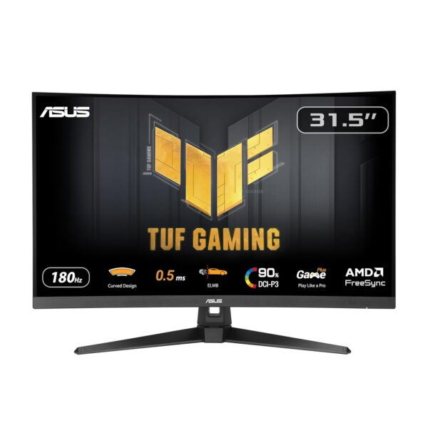 ASUS TUF Gaming VG32WQ3B 31,5 inch gaming monitor (QHD, gebogen, 180 Hz, ELMB, FreeSync, 1ms GTG (minimaal 0,5 ms), 90% DCI-P3, HDR, DisplayWidget Center)