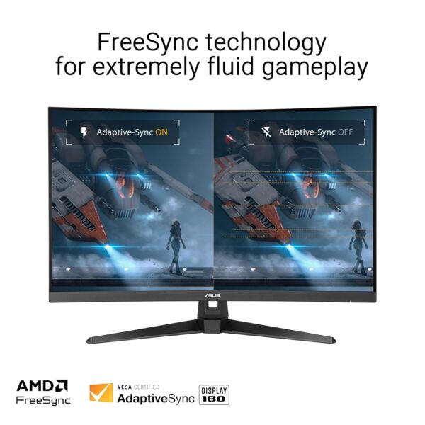 ASUS TUF Gaming VG32WQ3B 31,5 inch gaming monitor (QHD, gebogen, 180 Hz, ELMB, FreeSync, 1ms GTG (minimaal 0,5 ms), 90% DCI-P3, HDR, DisplayWidget Center)