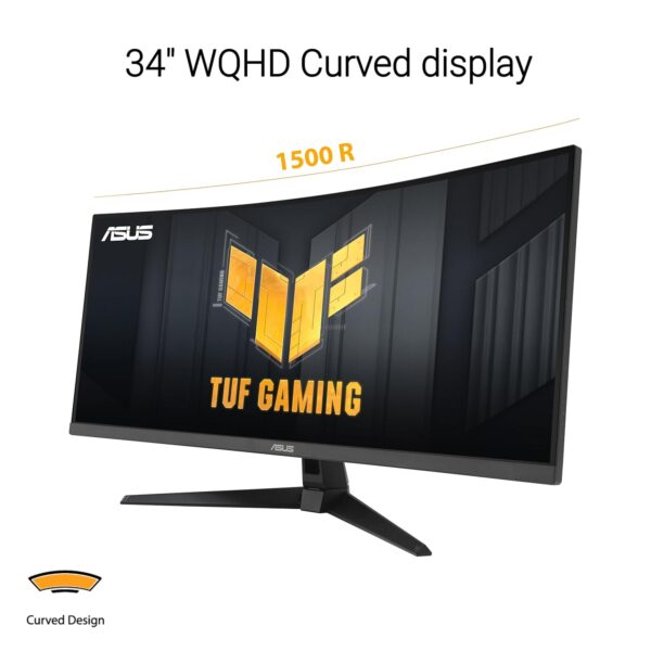 ASUS TUF Gaming VG34VQ3B Gaming Monitor – 34 inch WQHD (3440x1440), Curved, 180Hz, ELMB SYNC, FreeSync Premium, 1ms MPRT, 90% DCI-P3