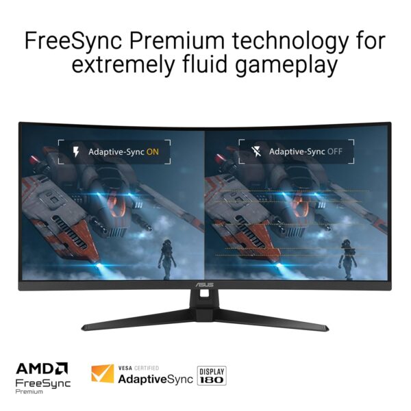 ASUS TUF Gaming VG34VQ3B Gaming Monitor – 34 inch WQHD (3440x1440), Curved, 180Hz, ELMB SYNC, FreeSync Premium, 1ms MPRT, 90% DCI-P3