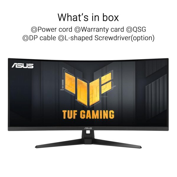 ASUS TUF Gaming VG34VQ3B Gaming Monitor – 34 inch WQHD (3440x1440), Curved, 180Hz, ELMB SYNC, FreeSync Premium, 1ms MPRT, 90% DCI-P3