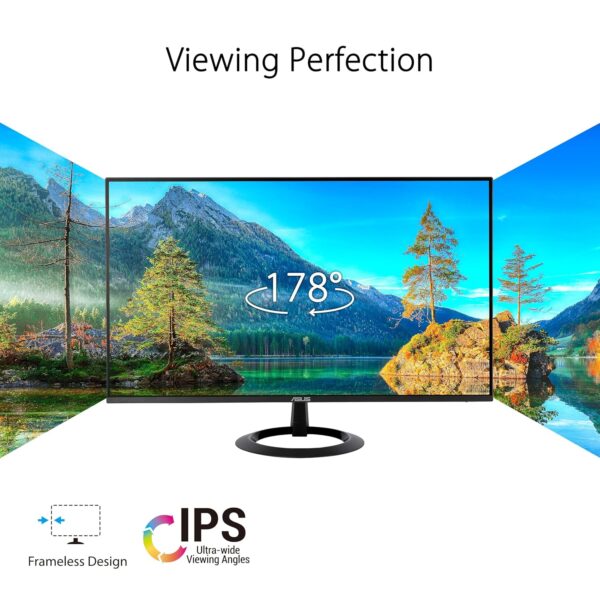 ASUS VZ24EHF 24 inch Eye Care Gaming Monitor (IPS, Full HD, frameloos, 100Hz, Adaptive-Sync, 1ms MPRT, HDMI, blauwlichtfilter, Flicker-Free technologie, wandmontage)