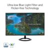 ASUS VZ24EHF 24 inch Eye Care Gaming Monitor (IPS, Full HD, frameloos, 100Hz, Adaptive-Sync, 1ms MPRT, HDMI, blauwlichtfilter, Flicker-Free technologie, wandmontage)